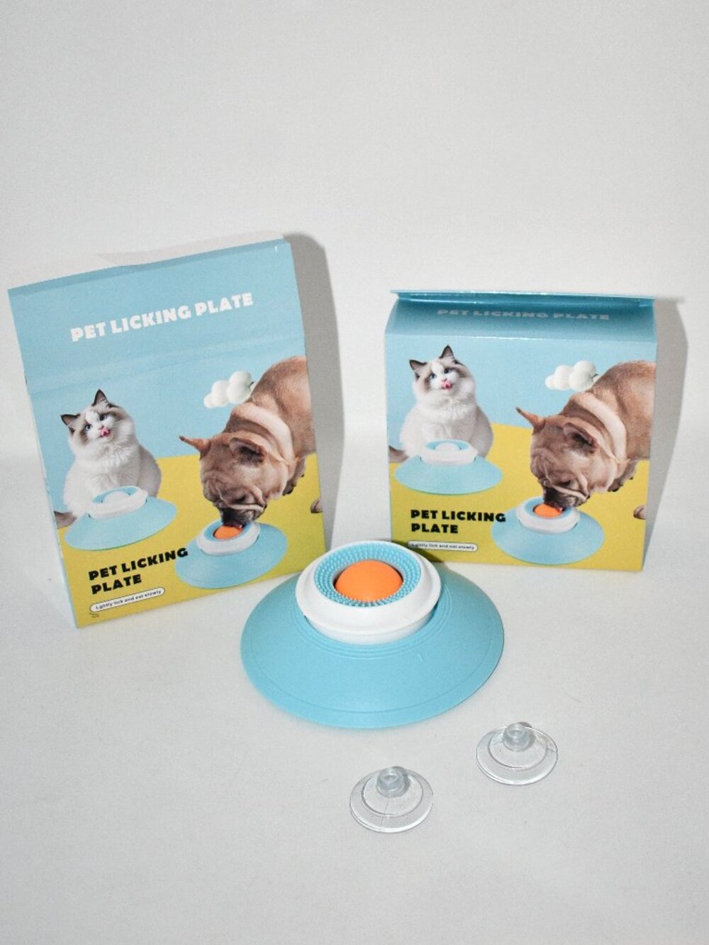 Slow Feeder Cat Bowl with Interactive Lick Ball Light Blue Suction Base NWT  Mak